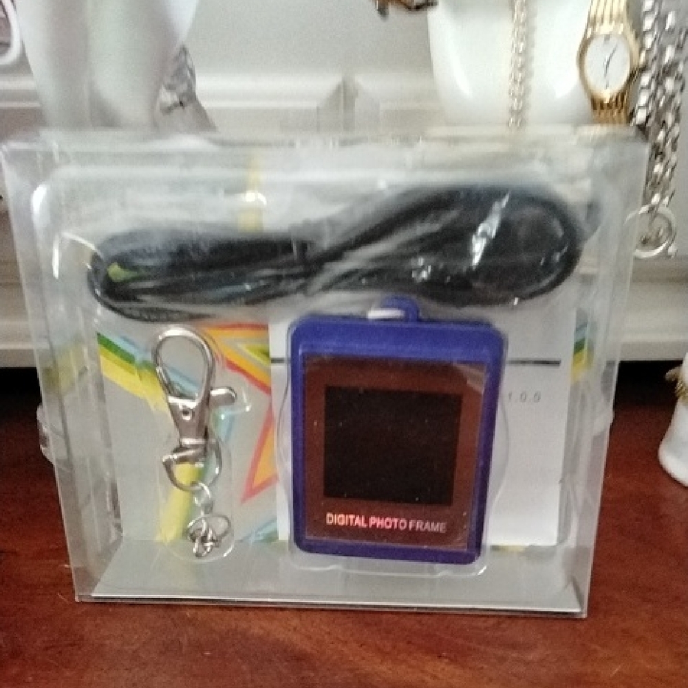 Digital Photo Frame Keychain - Blue